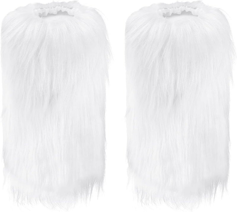 MioCloth Kid Girl Faux Fur Leg Warmers Dance Fuzzy Boot Cuff Cover Kawaii Goth Y2K Accessories Winter Xmas Clothes - Image 3